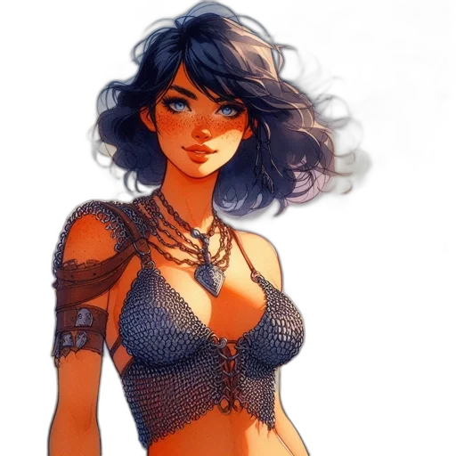 dress, jewelry, fantasy art, comic book art transparent PNG cut-out