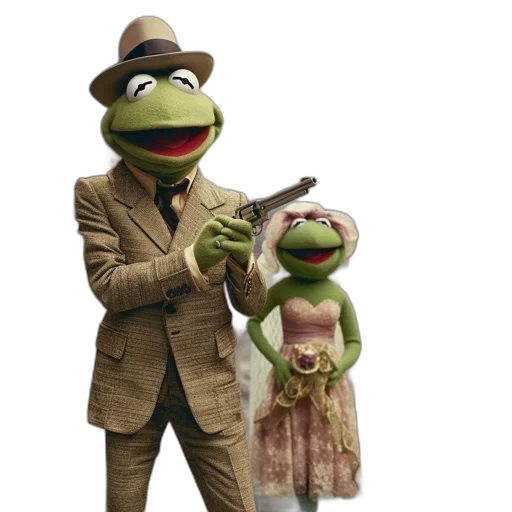two, muppets, suited, male transparent PNG cut-out