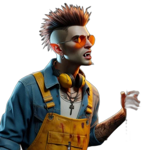 jacket, face, staff, concept art transparent PNG cut-out