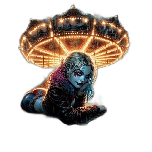 concept art, comic book art, fantasy art, neon lights transparent PNG cut-out