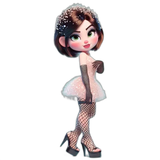 dress, crown, staff, cartoon transparent PNG cut-out