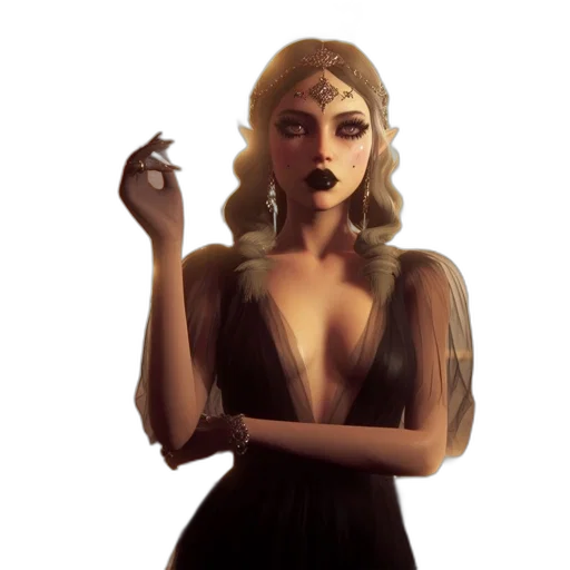 dress, face, concept art, fantasy art transparent PNG cut-out
