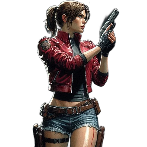 jacket, weapon, concept art, cyberpunk transparent PNG cut-out