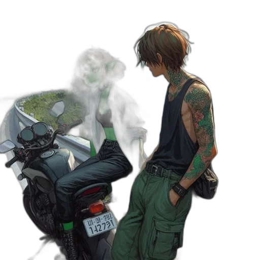concept art, photorealistic, cyberpunk, comic book art transparent PNG cut-out