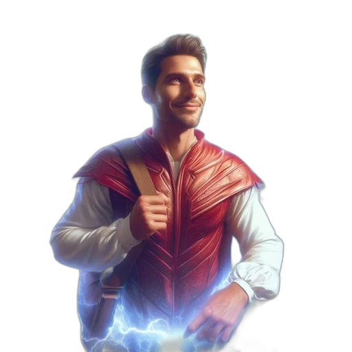 jacket, staff, comic book art, concept art transparent PNG cut-out