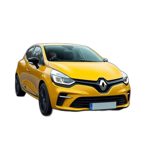 car, 3d render, yellow, renault transparent PNG cut-out