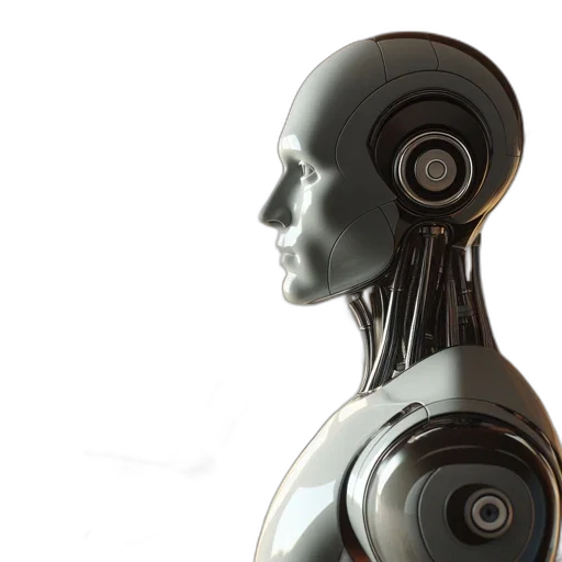 robot, 3d render, concept art, cyberpunk transparent PNG cut-out