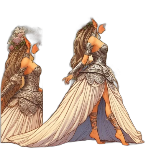 dress, concept art, fantasy art, 3d render transparent PNG cut-out