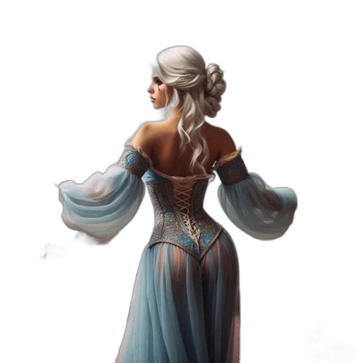 dress, dragon, crown, fantasy art transparent PNG cut-out
