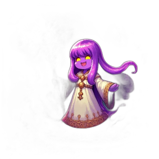 dress, staff, crown, creature transparent PNG cut-out