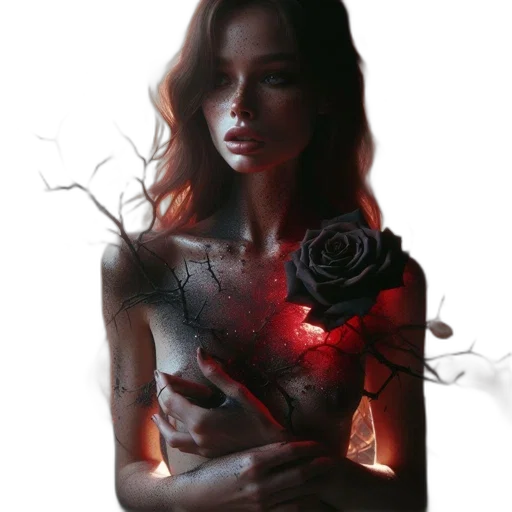 dress, flower, jewelry, concept art transparent PNG cut-out