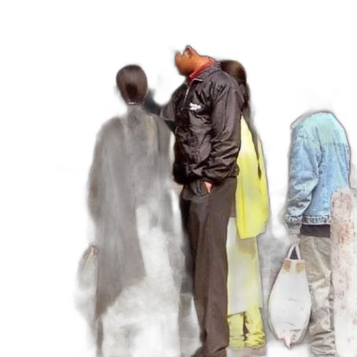 jacket, mask, creature, staff transparent PNG cut-out