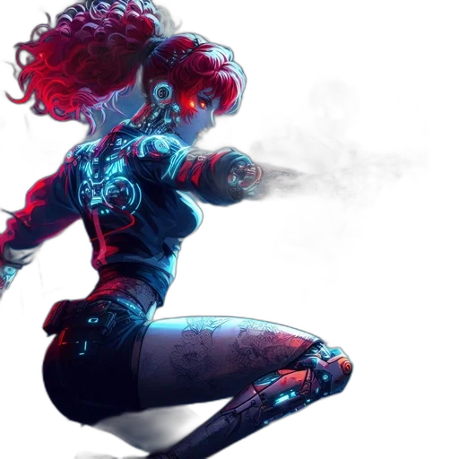 concept art, comic book art, cyberpunk, fantasy art transparent PNG cut-out