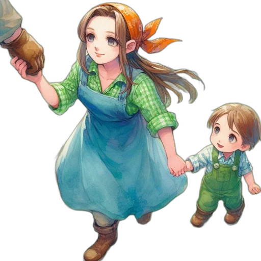 concept art, fantasy art, watercolor, pixel art transparent PNG cut-out