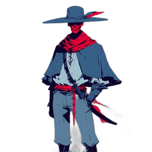 staff, jacket, hat, weapon transparent PNG cut-out