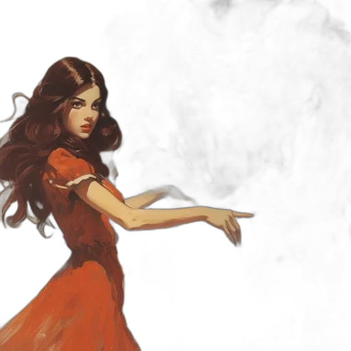 dress, fantasy art, concept art, comic book art transparent PNG cut-out