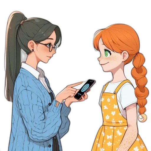 dress, staff, cartoon, anime transparent PNG cut-out