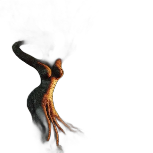 creature, hair, staff, dragon transparent PNG cut-out
