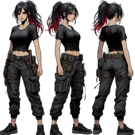 concept art, cyberpunk, anime, comic book art transparent PNG cut-out