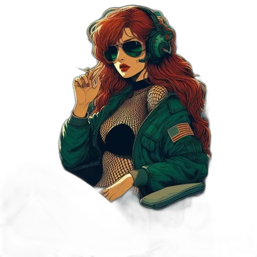 jacket, robot, weapon, mask transparent PNG cut-out