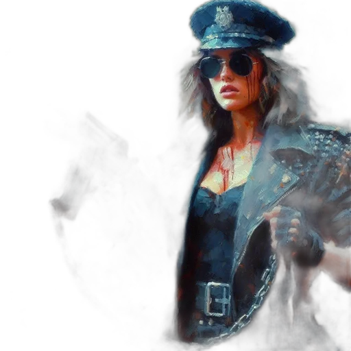 jacket, weapon, concept art, photorealistic transparent PNG cut-out