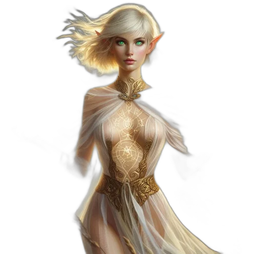 dress, fantasy art, concept art, comic book art transparent PNG cut-out