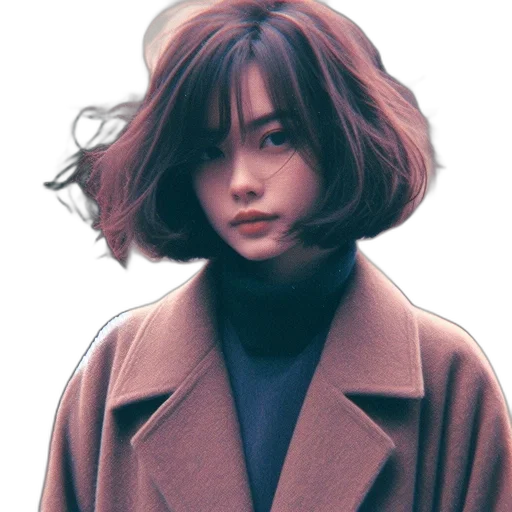 jacket, hair, face, hat transparent PNG cut-out