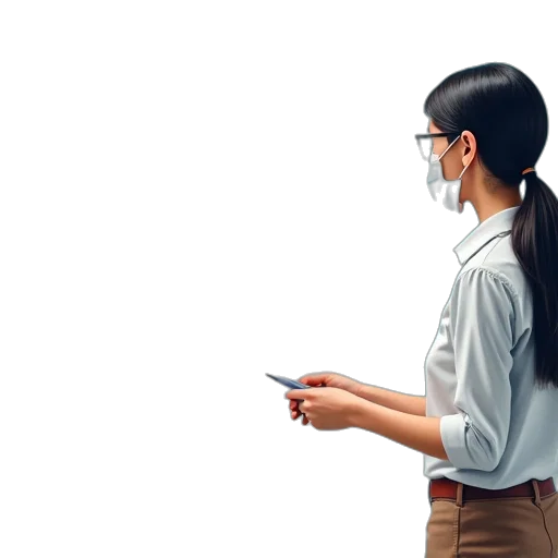 staff, jacket, robot, 3d render transparent PNG cut-out