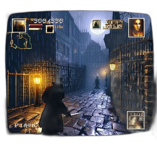fantasy art, concept art, night, city street transparent PNG cut-out