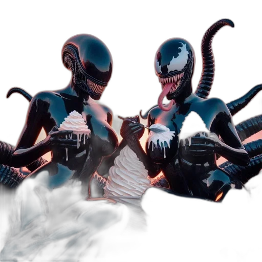creature, concept art, 3d render, outer space transparent PNG cut-out