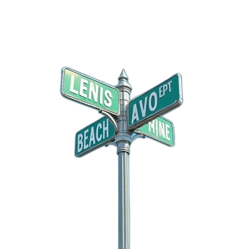 3d render, city street, neon lights, beach transparent PNG cut-out