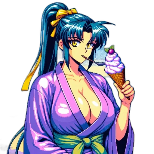 staff, vaporwave, pixel art, anime transparent PNG cut-out