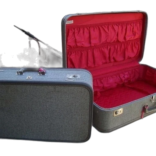gray, suitcase, red, interior transparent PNG cut-out