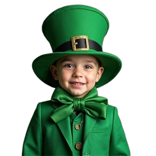 hat, green, childs, shamrock transparent PNG cut-out
