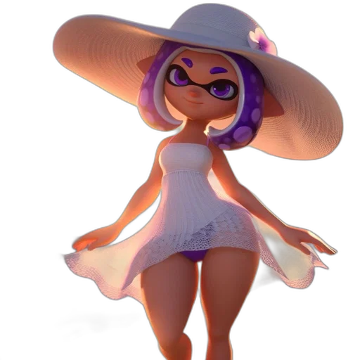 dress, hat, staff, creature transparent PNG cut-out