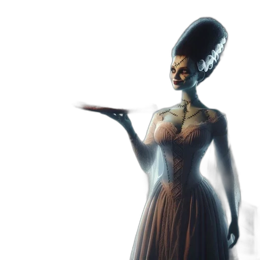 dress, hat, creature, crown transparent PNG cut-out
