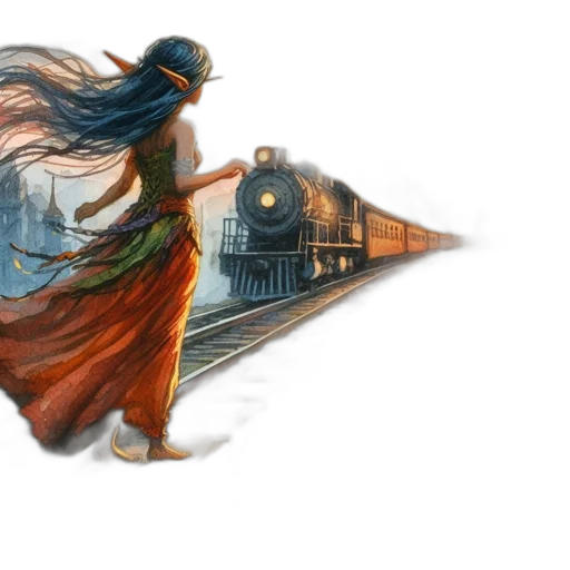 dress, concept art, fantasy art, watercolor transparent PNG cut-out