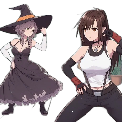hat, dress, weapon, anime transparent PNG cut-out