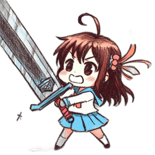 weapon, sword, staff, hair transparent PNG cut-out