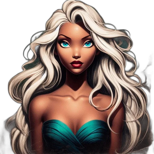 hair, jewelry, fantasy art, comic book art transparent PNG cut-out