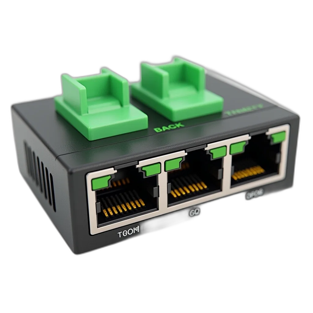 3d render, black, network, switch transparent PNG cut-out