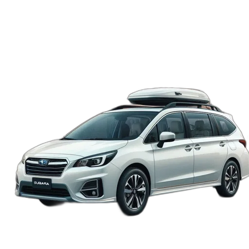 car, 3d render, white, subaru transparent PNG cut-out