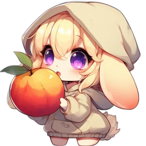 food, pixel art, anime, watercolor transparent PNG cut-out