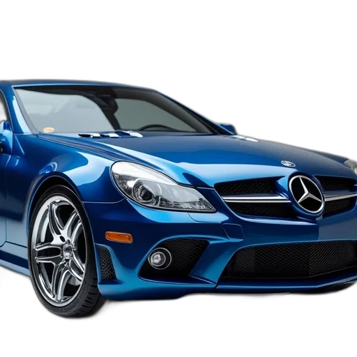 car, photorealistic, 3d render, blue transparent PNG cut-out