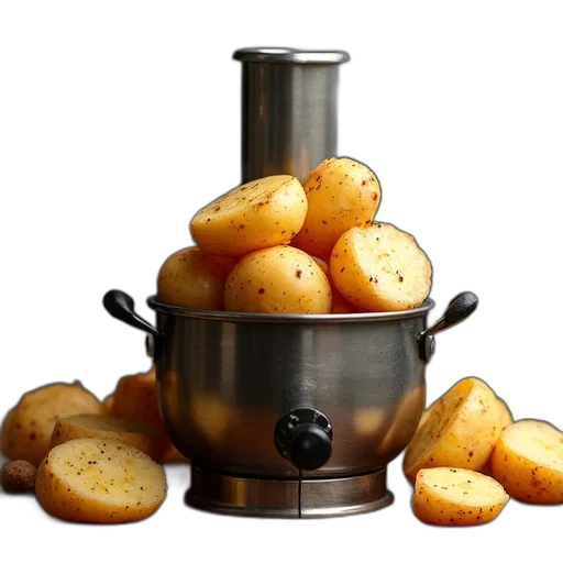 food, crown, robot, 3d render transparent PNG cut-out