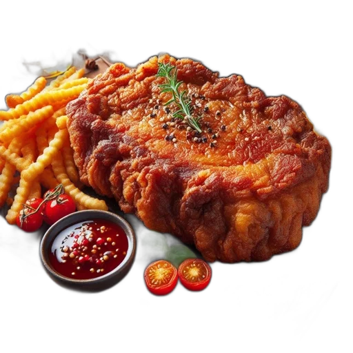 food, crown, photorealistic, 3d render transparent PNG cut-out