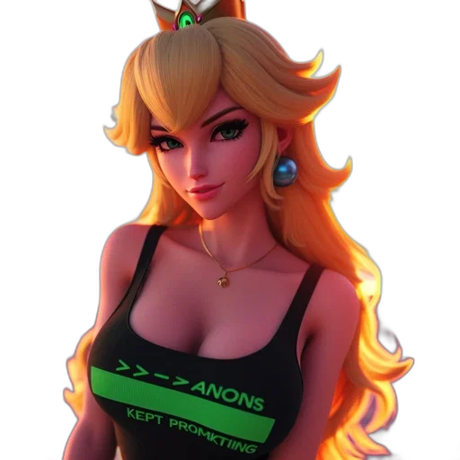dress, crown, staff, 3d render transparent PNG cut-out