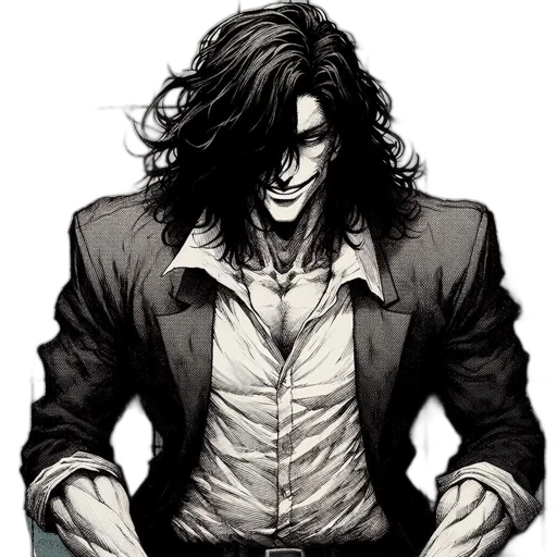 jacket, staff, face, weapon transparent PNG cut-out