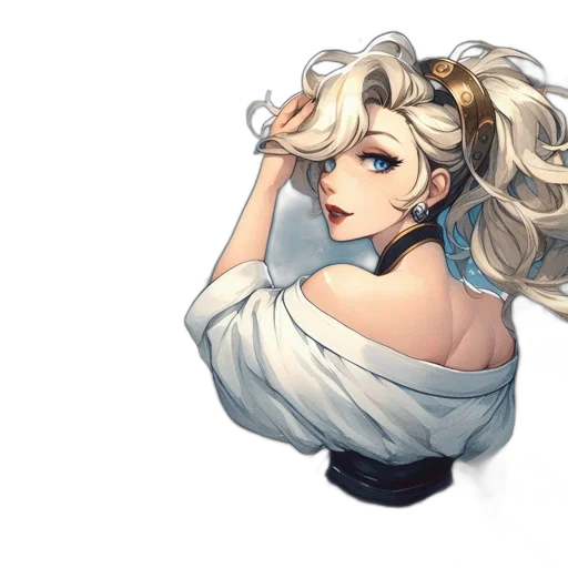 crown, dress, staff, hair transparent PNG cut-out