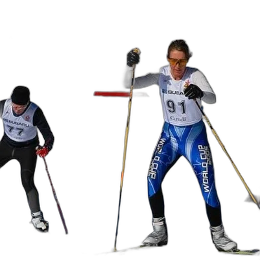 cross-country, skier, blue, white transparent PNG cut-out